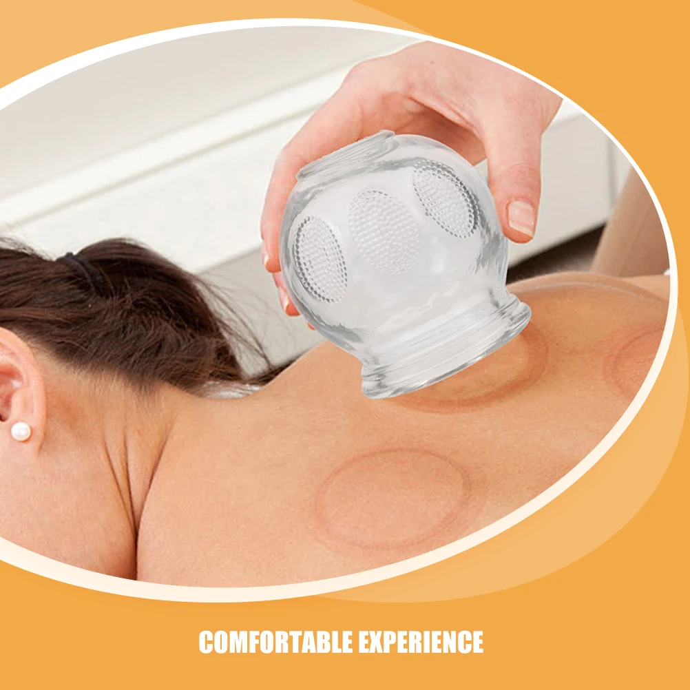 6Pcs Glass Cupping Set Fire Cupping for Back Pain Relief Home Massage Therapy Reusable Glass Cups for Body Joint Comfort and