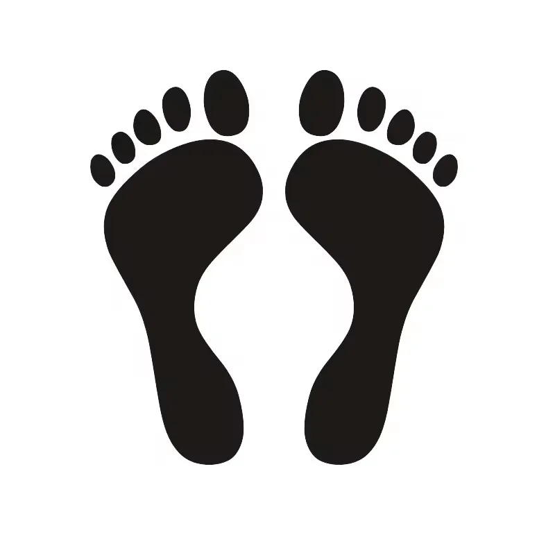 Feet Foot Footprints Wall Stickers Decals - 4 Sizes & 7 Colours Available