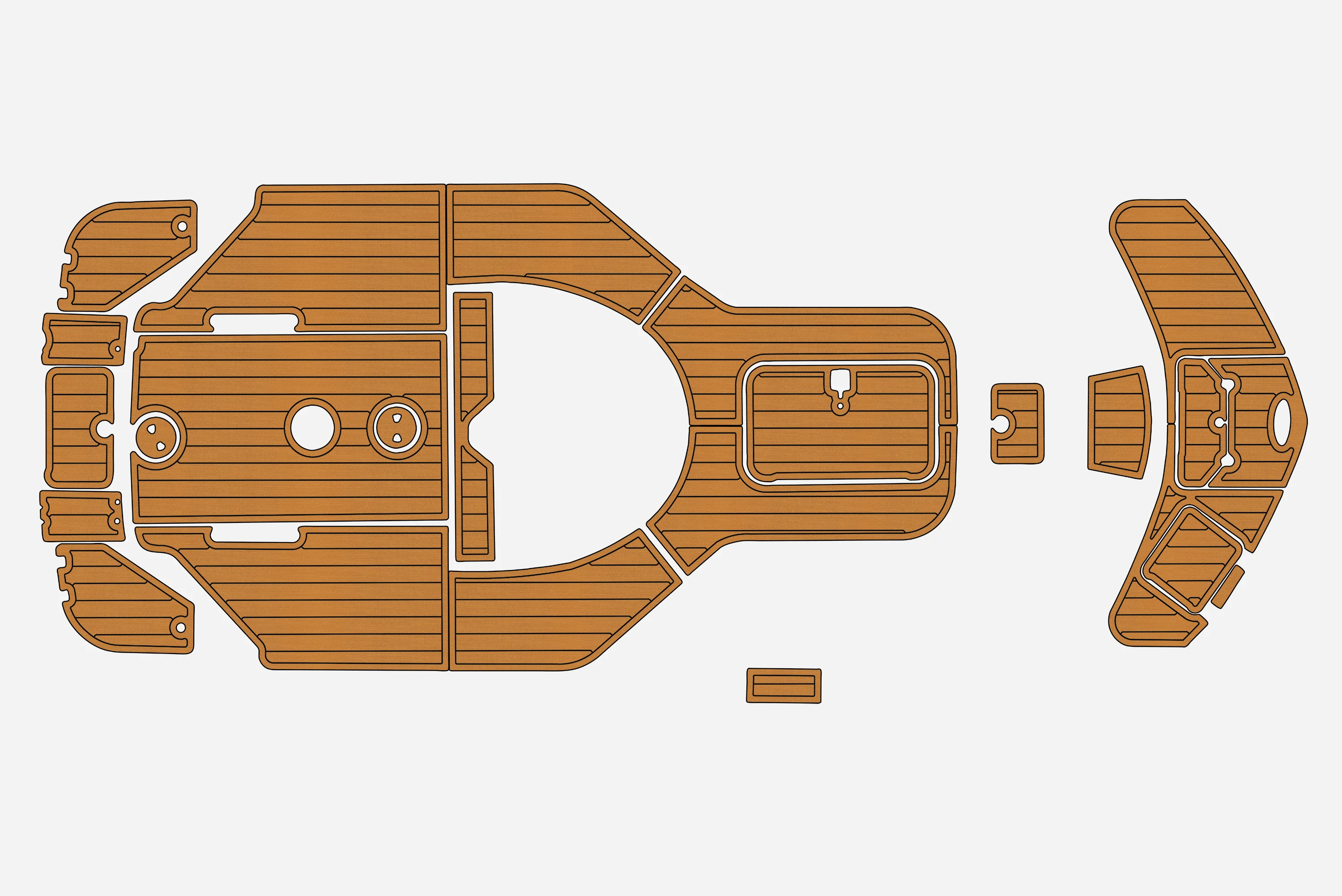 Anti-Skid EVA Faux Teak Self-Adhesive 6mm Boat Decking Pad for 2015 Hurricane S211 Yacht Cockpit Durable Marine Flooring