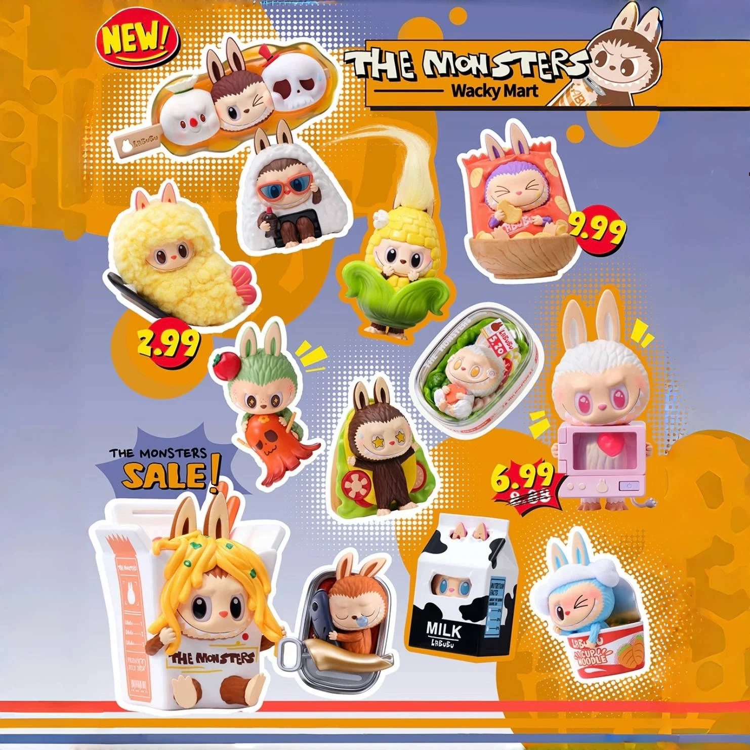 

POP MART The Monsters Wacky Mart Series Blind Box Genuine Mystery Box Guess Bag Toys Anime Figure Desktop Ornaments Collection