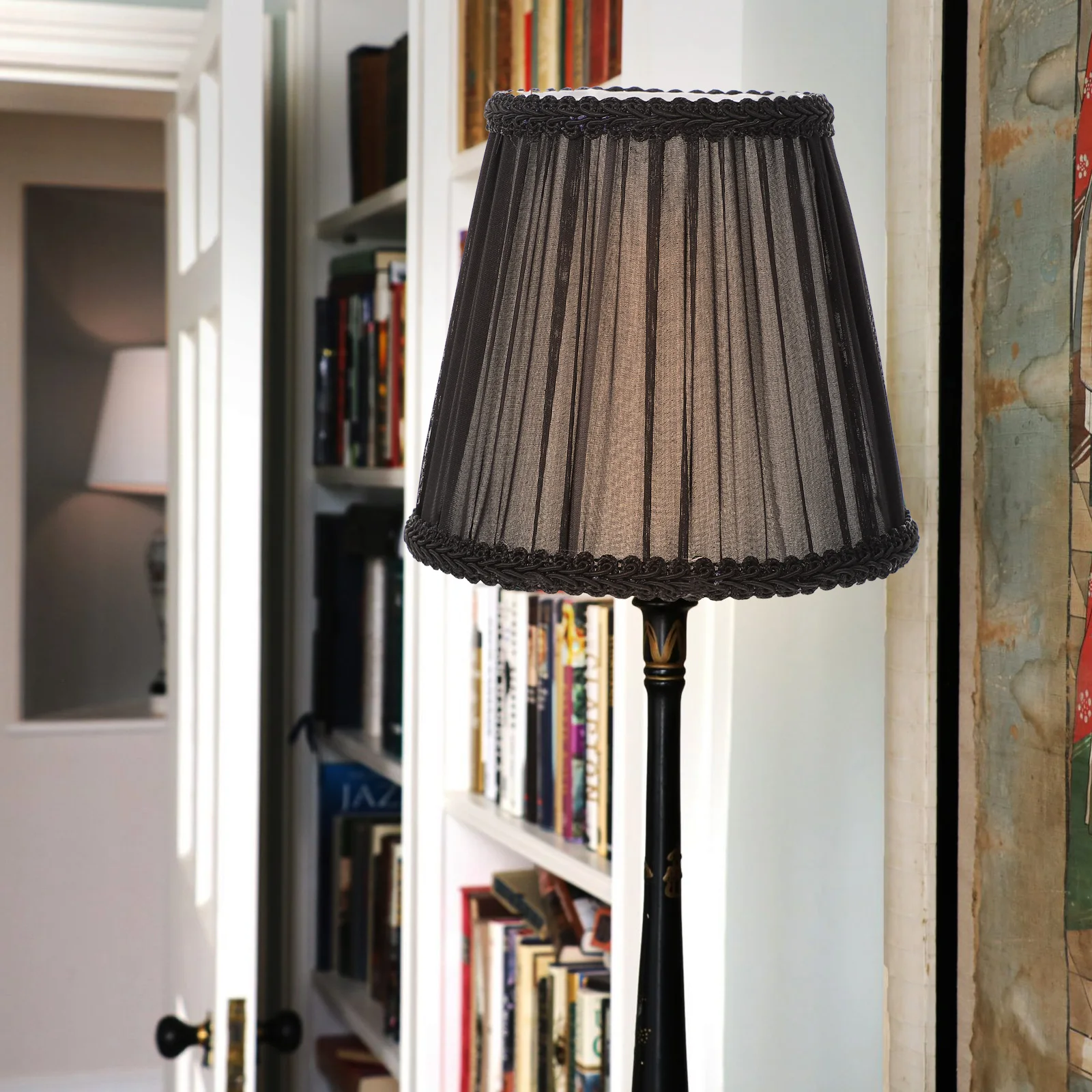 

Clip Bulb Lampshade Purple Fabric Chandelier Cover Durable Lamp Shade Easy Install Bedroom Living Room Lighting Accessories