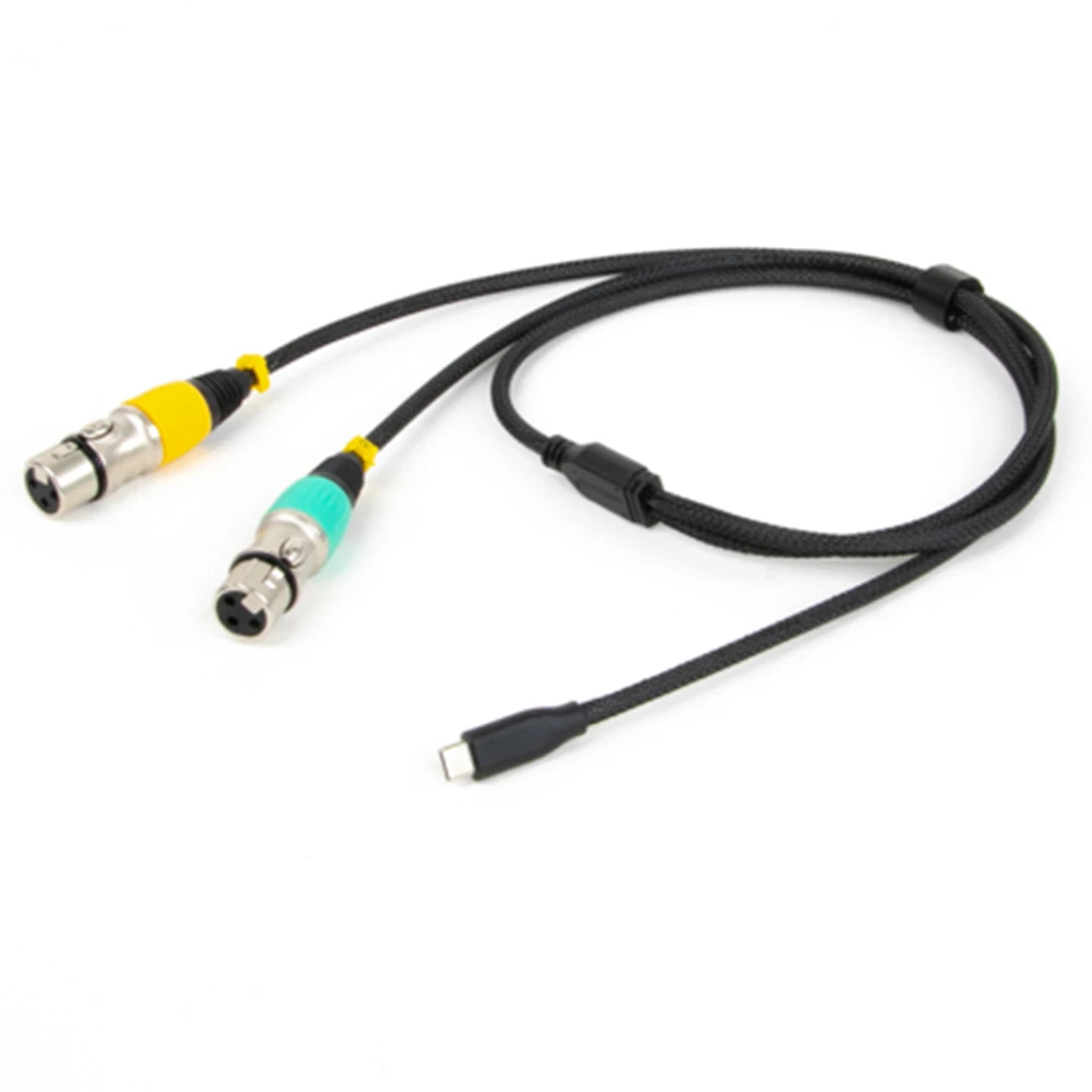 USB C to Dual XLR Cable,Type C Male to 2 XLR M/F Audio Connector Cord Compatible with PC Phone Tablet Power Amplifier Audio Line