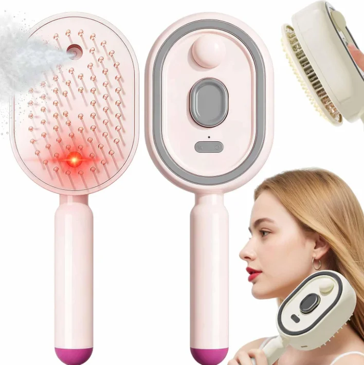 3-in-1 Anti-Tangle Anti-Static Frizzy Hair Scalp Care Mist Spray Comb 2026 New Cleaning Electric Spray Air Cushion Massage Comb