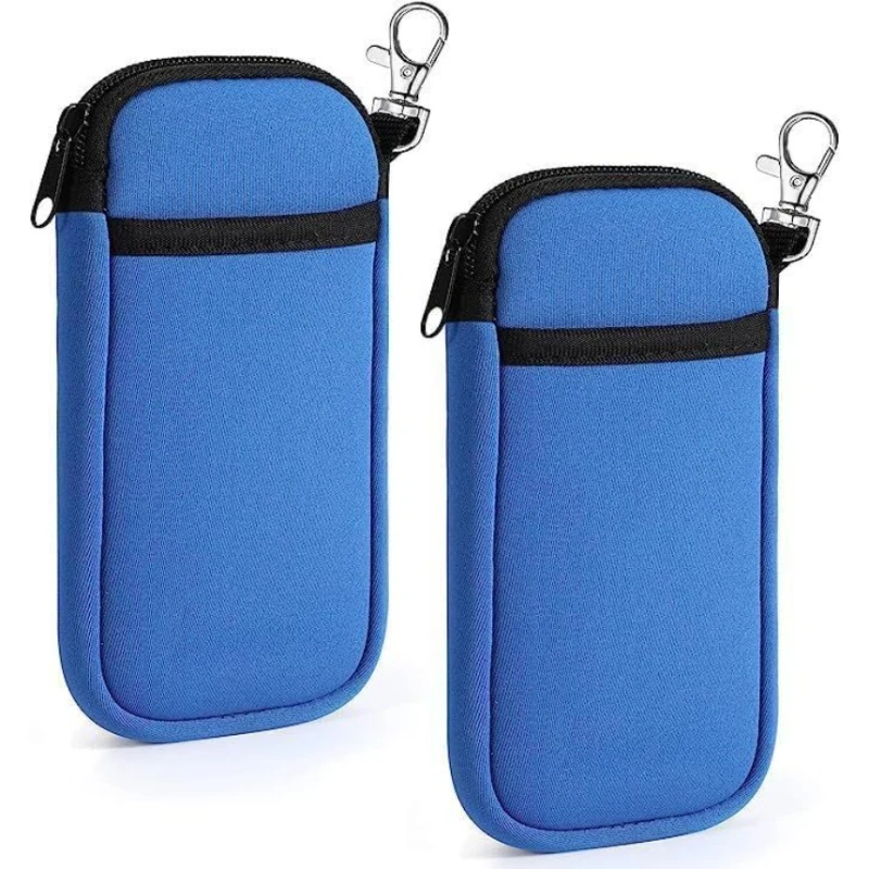 New Portable Eyeglass Bag with Dual Compartments Storage Bag Made of Diving Material Outdoor Exercise Small Zero Wallet