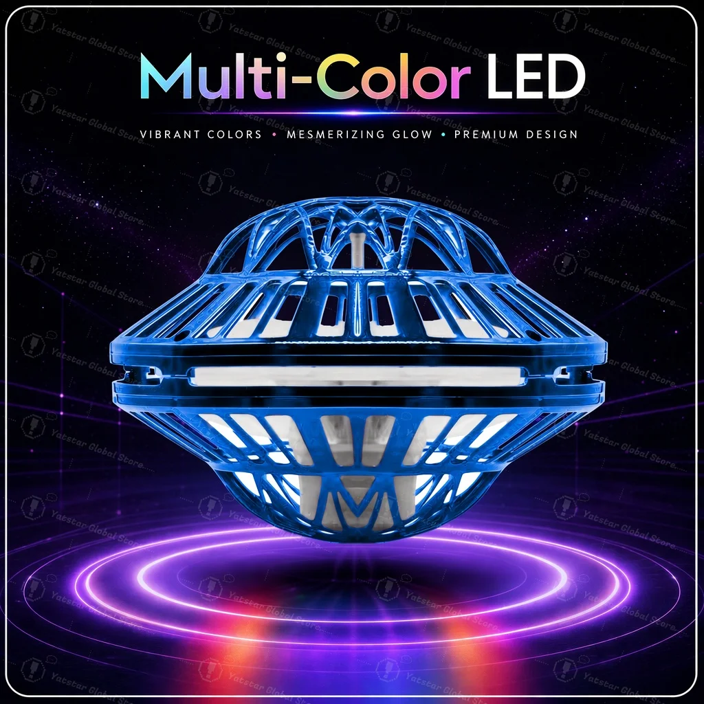 LED Farbiger Fliegender Ball Automatischer Bumerang Schwebe-Orb, Gyroskopisches Anti-Schwerkraft-Schwarz-Tech Magisches Flugspielzeug für Kindergeschenke