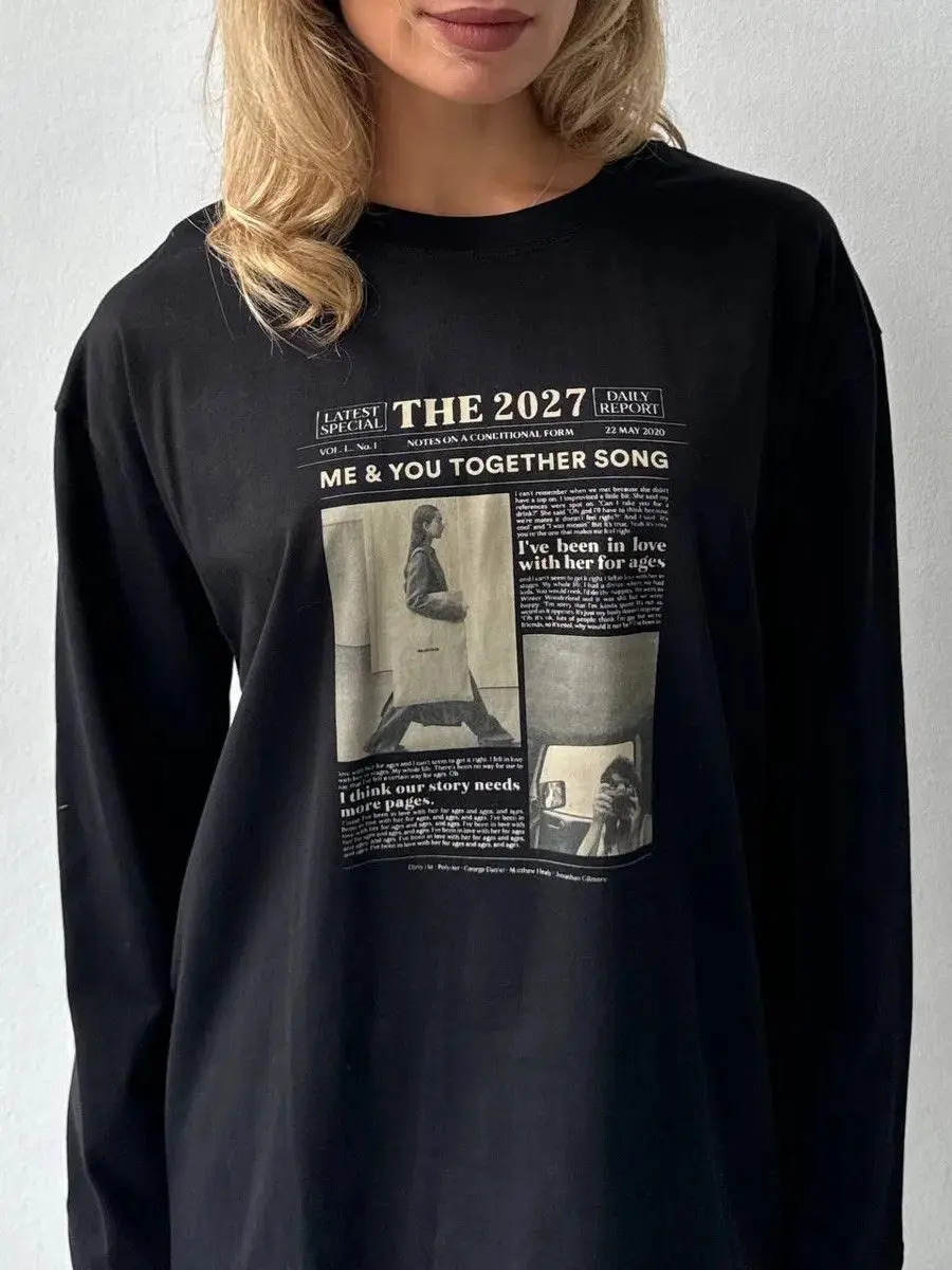 

Y2K индивидуальные и темпераментные женские хлопковые рубашки с круглым вырезом и длинными рукавами, свободные элегантные топы с графическим рисунком, осенняя модная корейская мода