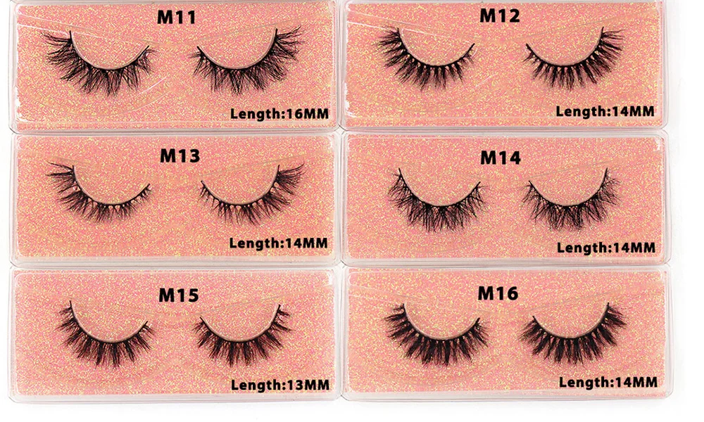 LEHUAMAO 12mm-15mm Short Natural 3D Mink Lashes Fluffy Wispy False Eyelashes 100% Cruelty Free Eyelash Extensio Face Makeup