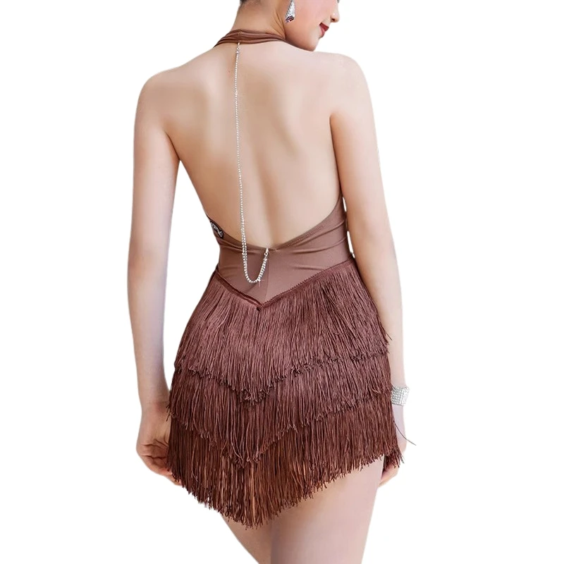 

Новое платье для латинских танцев, женское сексуальное платье с бахромой, танцевальная одежда для ча-ча, румбы, самбы, танцевальная одежда для сальсы, танцевальная одежда, костюмы