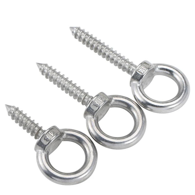 

304 Stainless Steel Eye Bolt Hooks – M4-M12 Self-Tapping Ring Screws for Speakers, Wood & DIY Projects