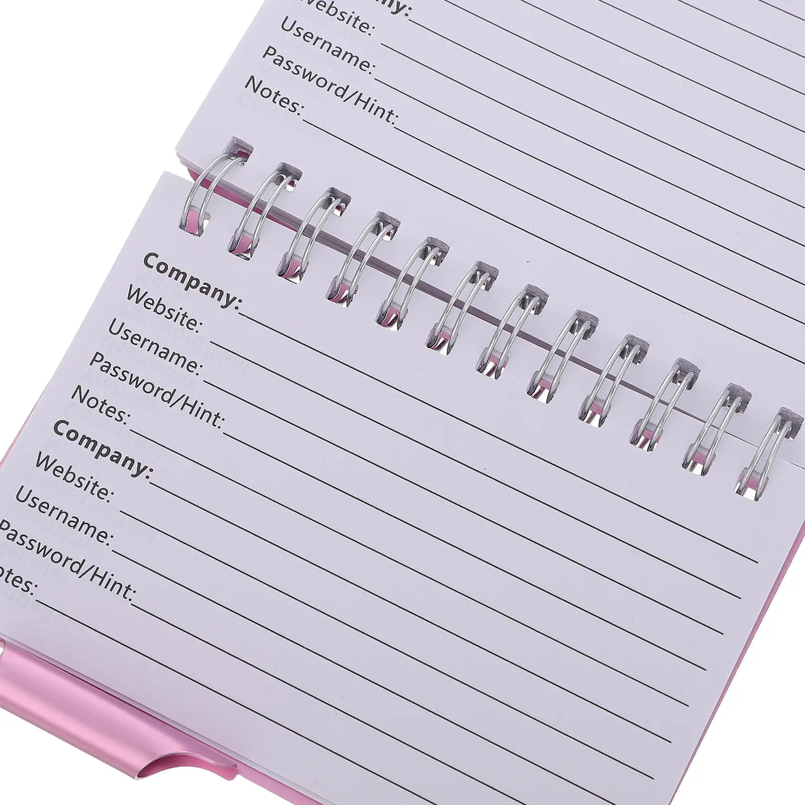 Password Keeper Book Aluminum Cover Spiral Binding Portable Secure Website Login Organizer Username Notes 4.5x3.5x0.6