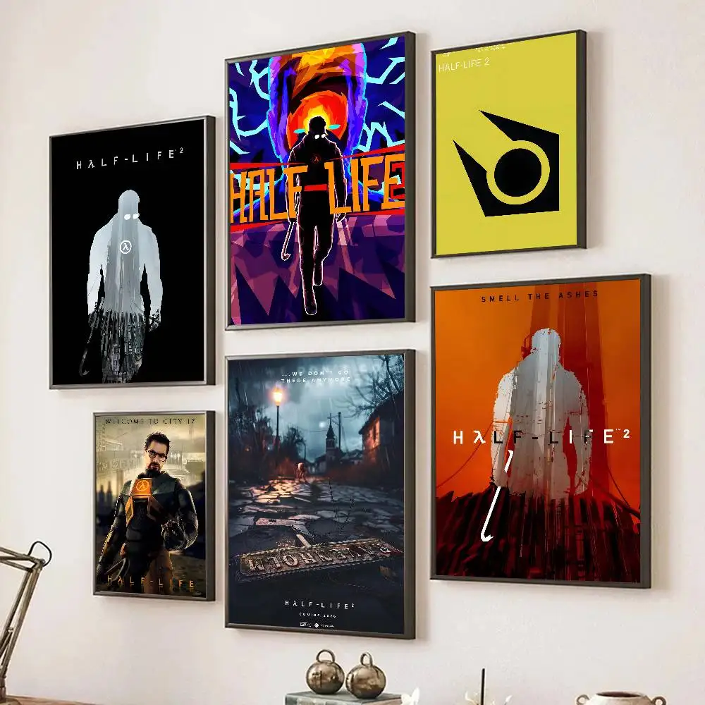 Game Half Life 2 Poster Selbstklebende Kunst für Zimmer, Eingang, Restaurant, Wanddekoration, Kunstgemälde