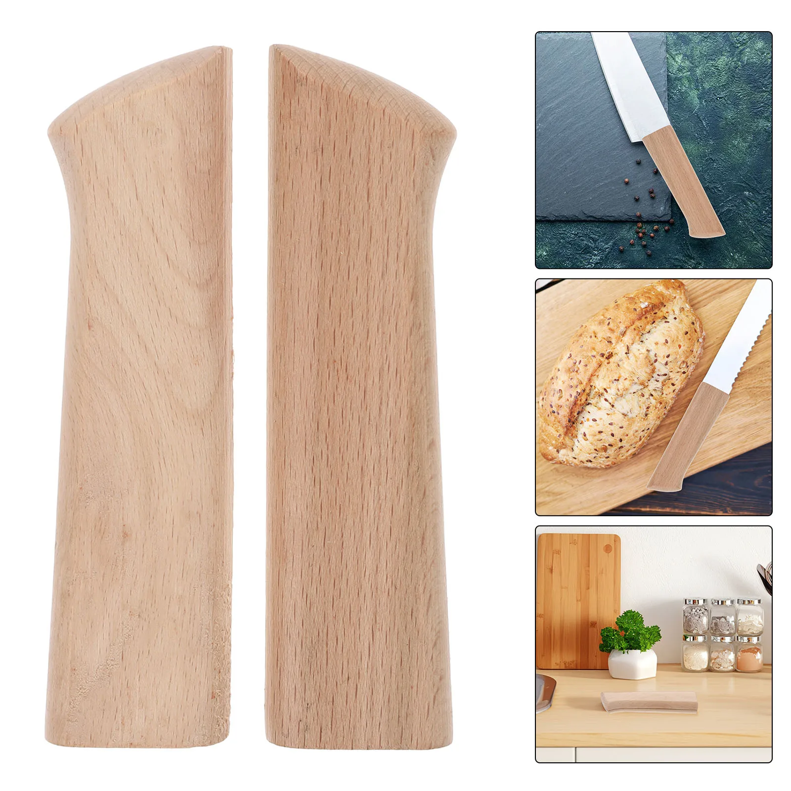 2pcs Knife Handles For Kitchen Knife Wooden Handle Replacement Chef Handle Knife Repair Handle Accessories view 4