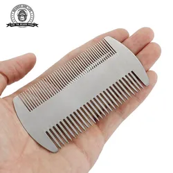 1pcs Metal Hair&Beard Comb EDC Size Steel Perfect for Wallet and Pocket Anti-Static Dual Action Beard Comb Hair Styling