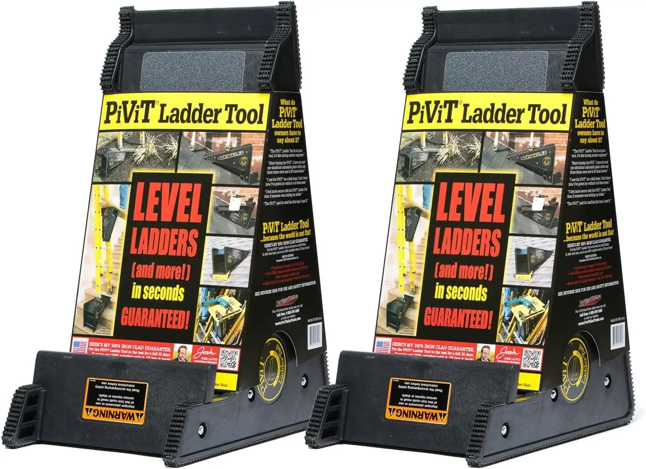 Pivit Laddertool Extension Ladder, Leveling Tool, And Stable Platform For All Surfaces (2 Pack)