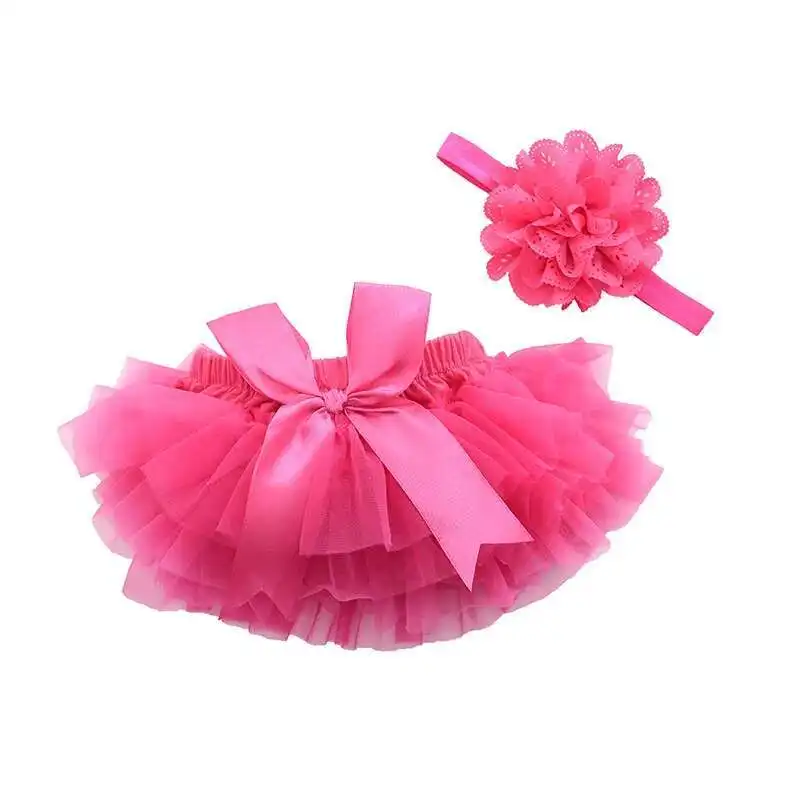 

Baby Girls Tulle Tutu Bloomers Infant Newborn Diapers Cover set Short Skirts+Headband Set Girls Skirts Rainbow Baby Skirt
