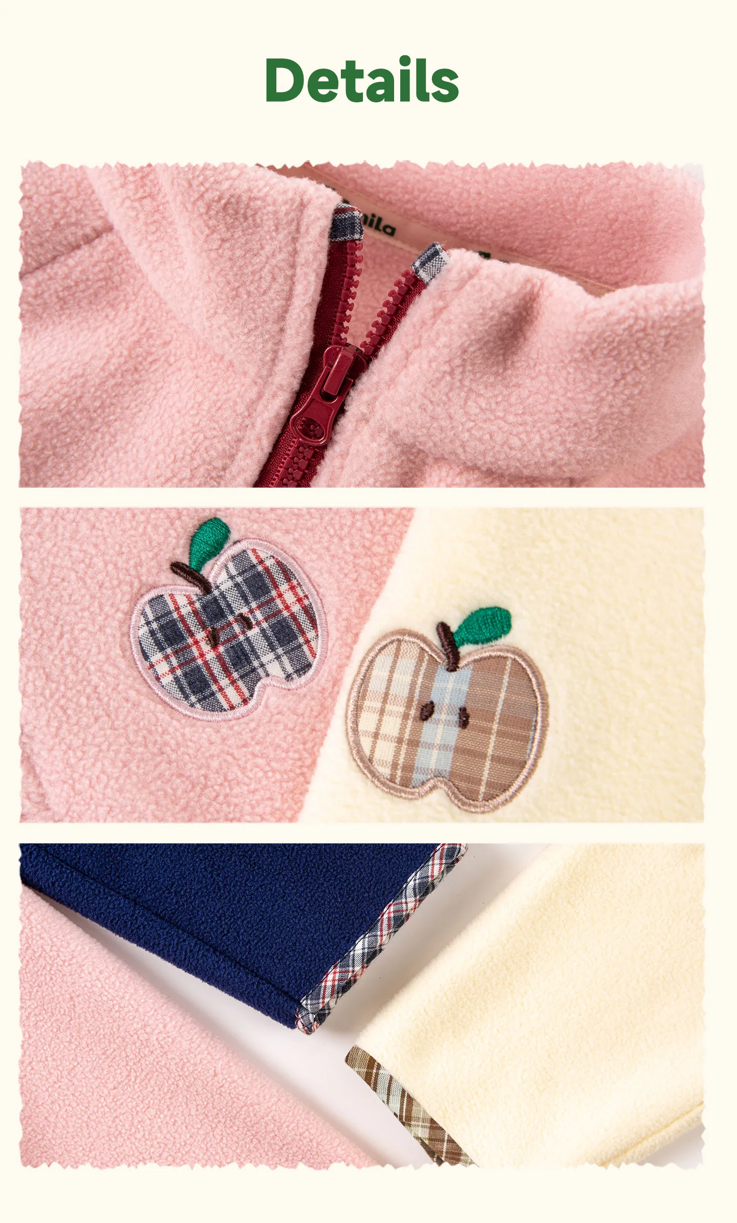 Amila 2026 Herbst Neue Kinder-Sweatshirt mit Stehkragen Vintage-Patch-Stickerei Farbblock Niedlich Verspielt Alltagstaugliches Vielseitiges Oberteil – Detail 7