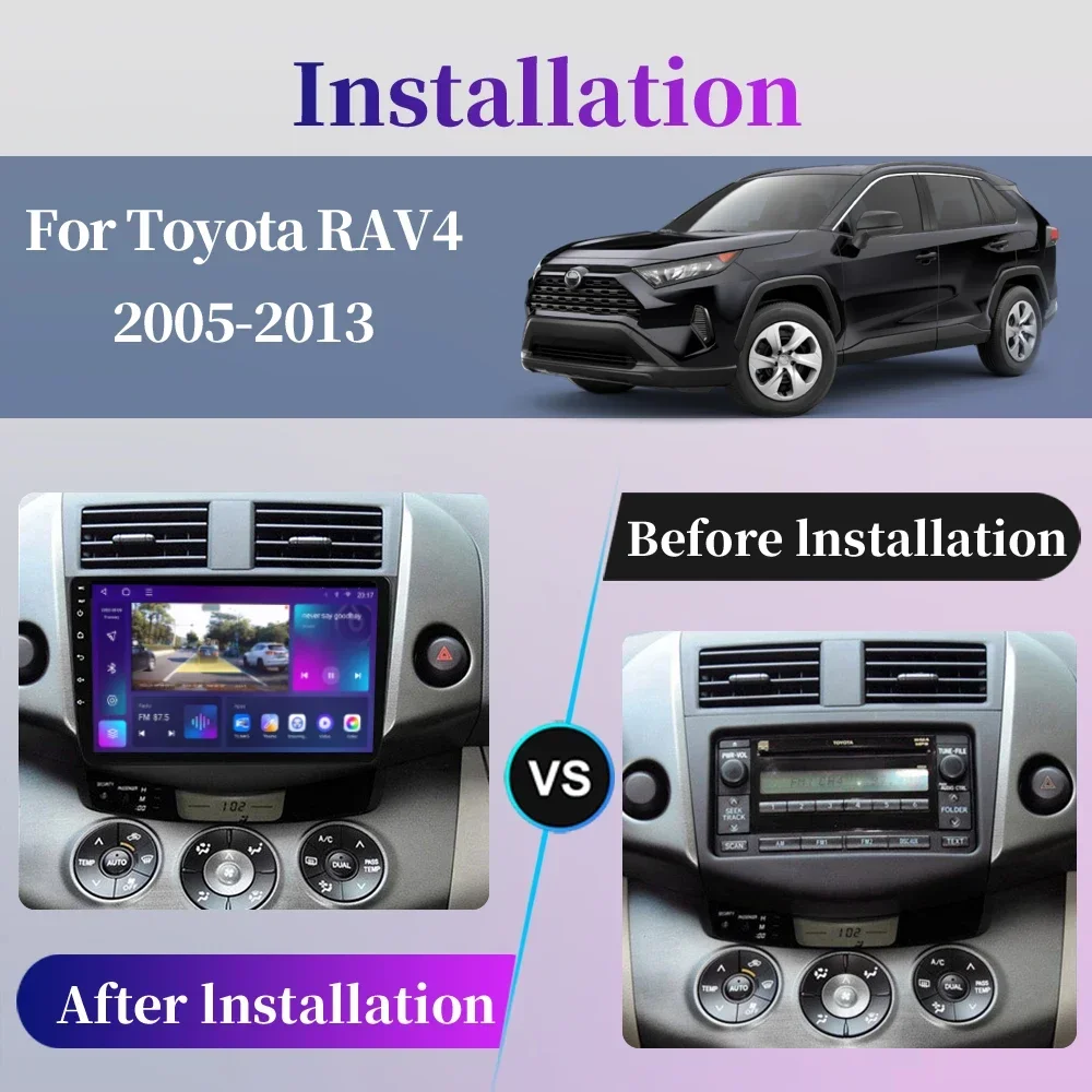 For Toyota RAV4 Rav 4 2005-2013 Car Radio Android Multimedia Player GPS Navigation Carplay Screen Auto Stereo Intelligent System