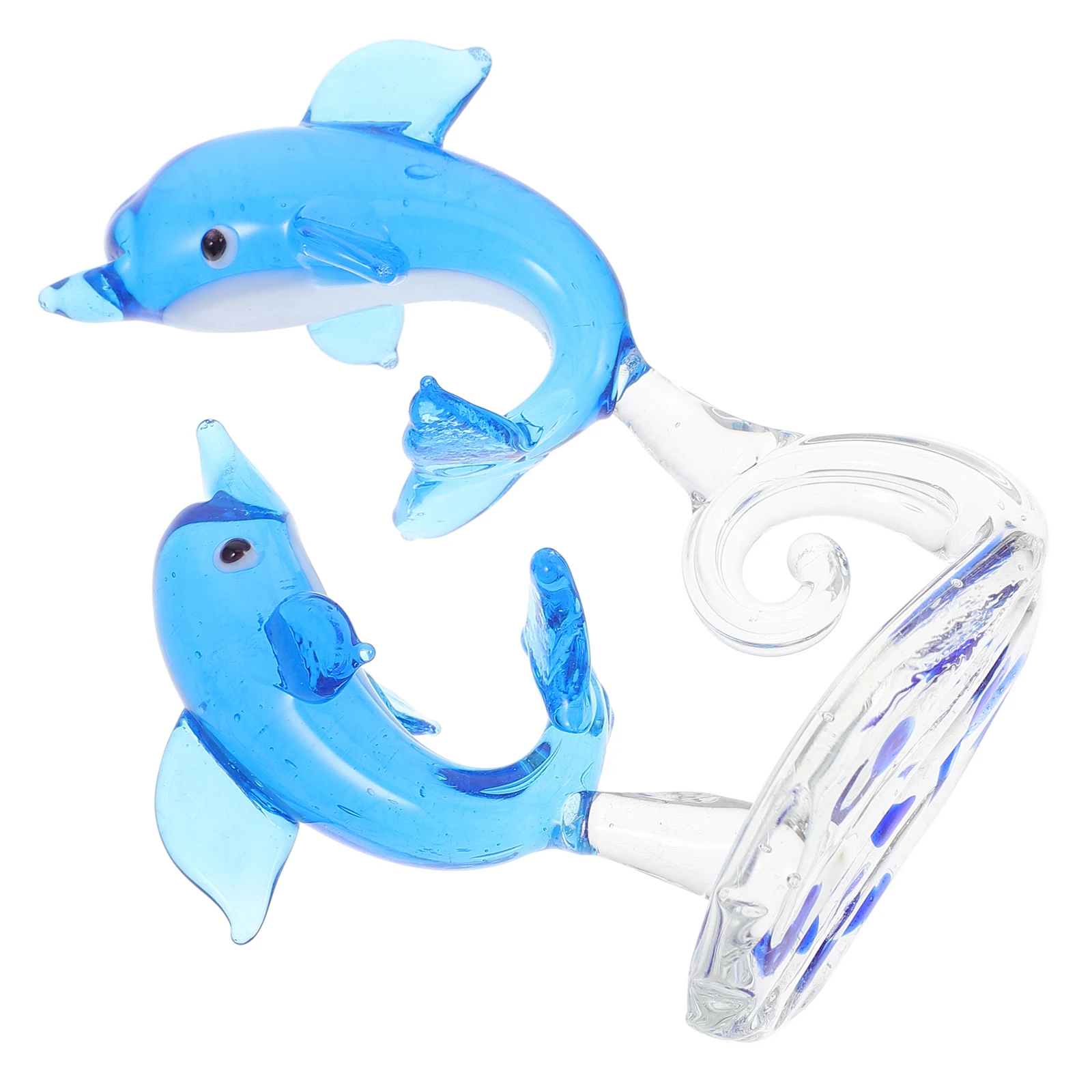 

Compact Lightweight Glass Dolphin Decoration Vivid Shape Home Office Desk Decor Dolphin Figurines