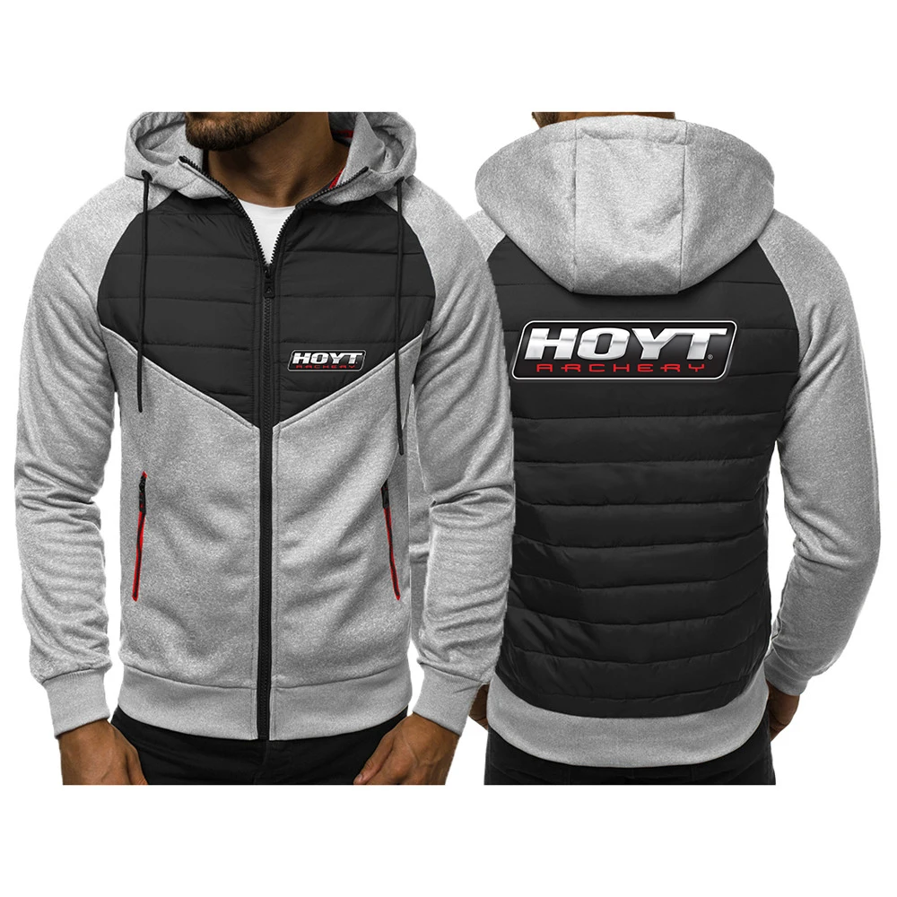 2025 Spring And Autumn Men's HOYT Archery Huntinger Bows Logo Print High Street Zipper Hoodies Leisure Popular Coat Jacket