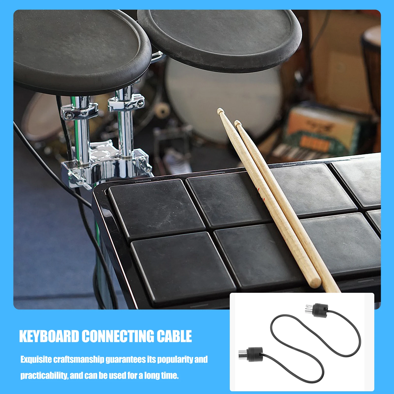 

1Pcs Scratch Resistant MIDI Connection Wire Durable Keyboard Connecting Cable Musical Instrument Line