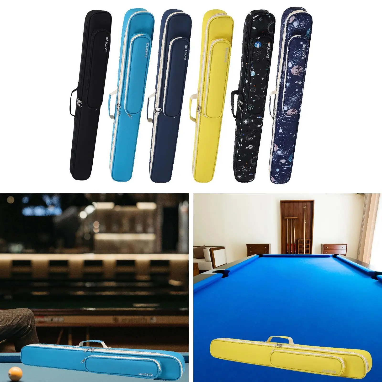 Pool Stick Case Container Heavy Duty Zipper Organizing Billiards Accessories
