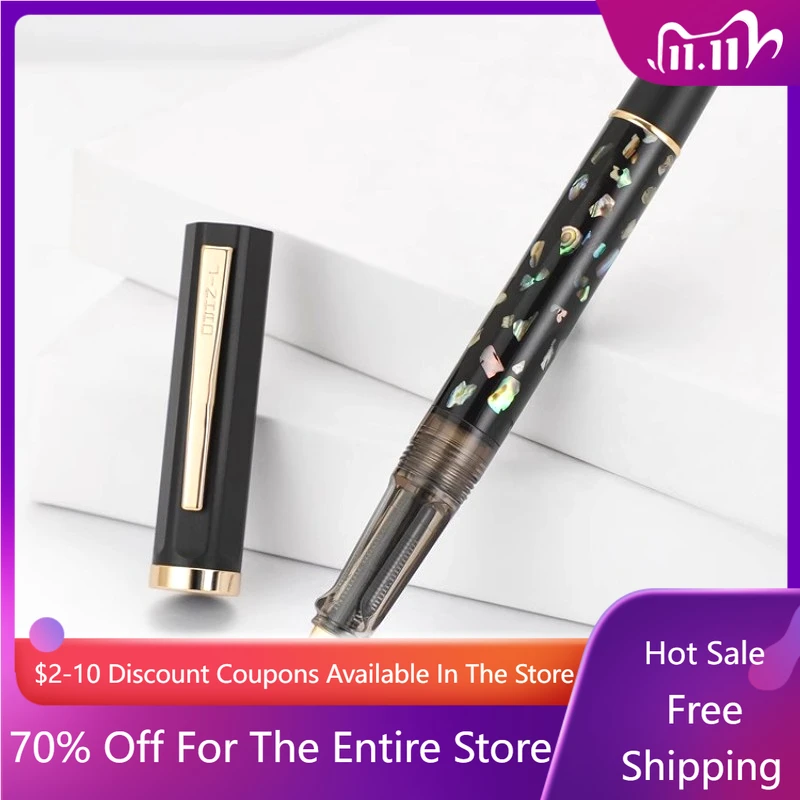 

Jinhao Shell Carving Fountain Pen EF F 0.38 0.5MM Students Adult Practicing High-grade Exquisite Business Office Signature Pen