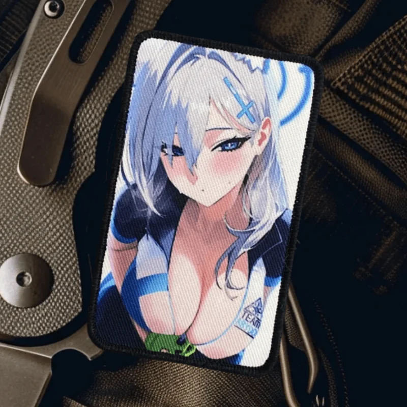 

Anime Peripherals Printing Patch Tactical Morale Badge Hook&Loop Military Girl Applique Backpack Stickers Patches for Clothing