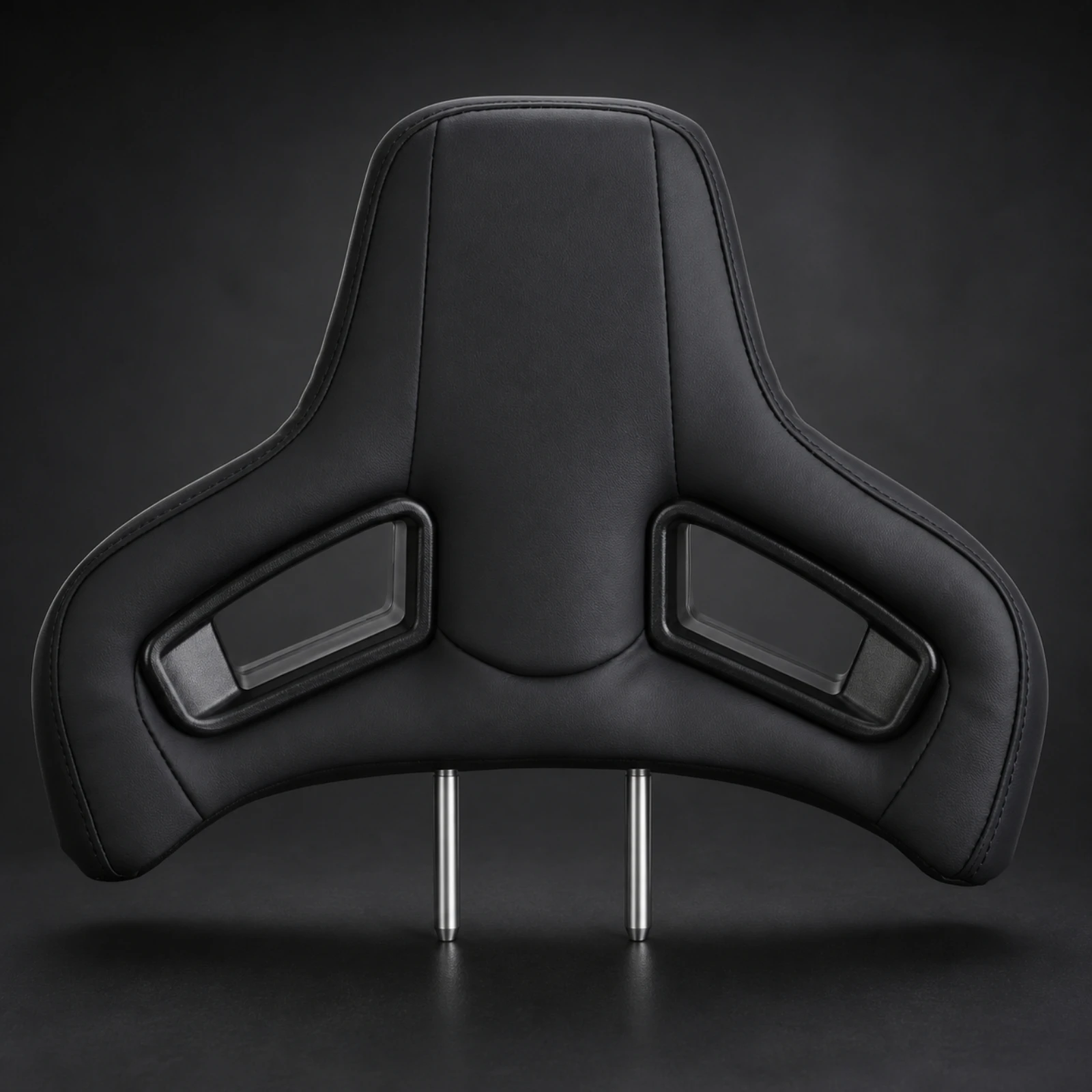 PVC Upholstered Racing Headrest with Mounting Rods Wear-Resistant Universal Racing-Style Automotive Seat Headrest Easy to Clean
