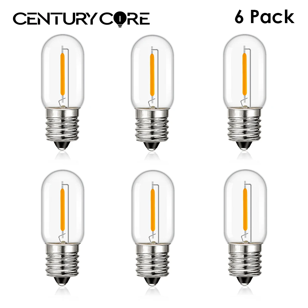 

T16 Clear Glass Led Bulb E14 220V E12 220V 0.6W Mini Tube Warm White Transparent Pendant Vintage Filament Lamp Decoration Home