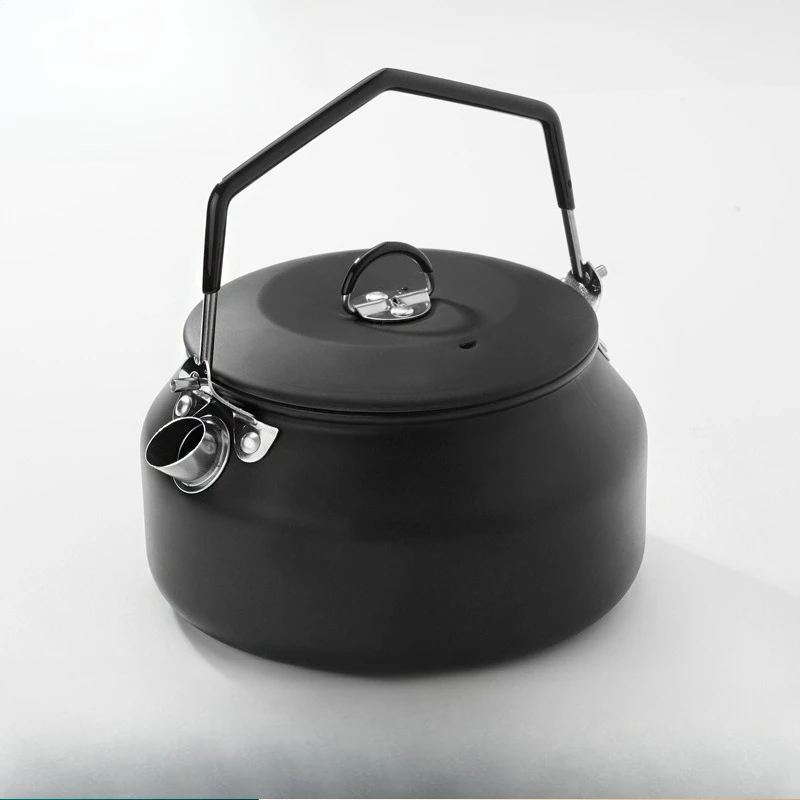 1L Stainless Steel Portable Kettle Camping Open‑Fire Teapot Outdoor Cookware