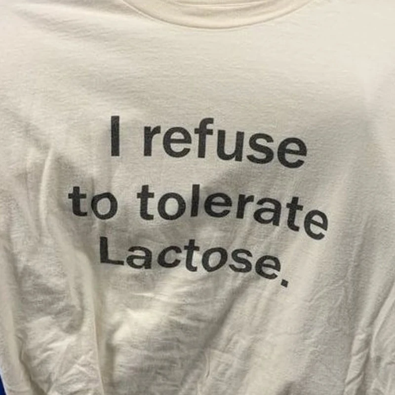 

I Refuse To Tolerate Lactose Y2k Women T Shirts Cotton Short Sleeve Graphic Tee 2000s Grunge Summer Fashion T-shirts Femme