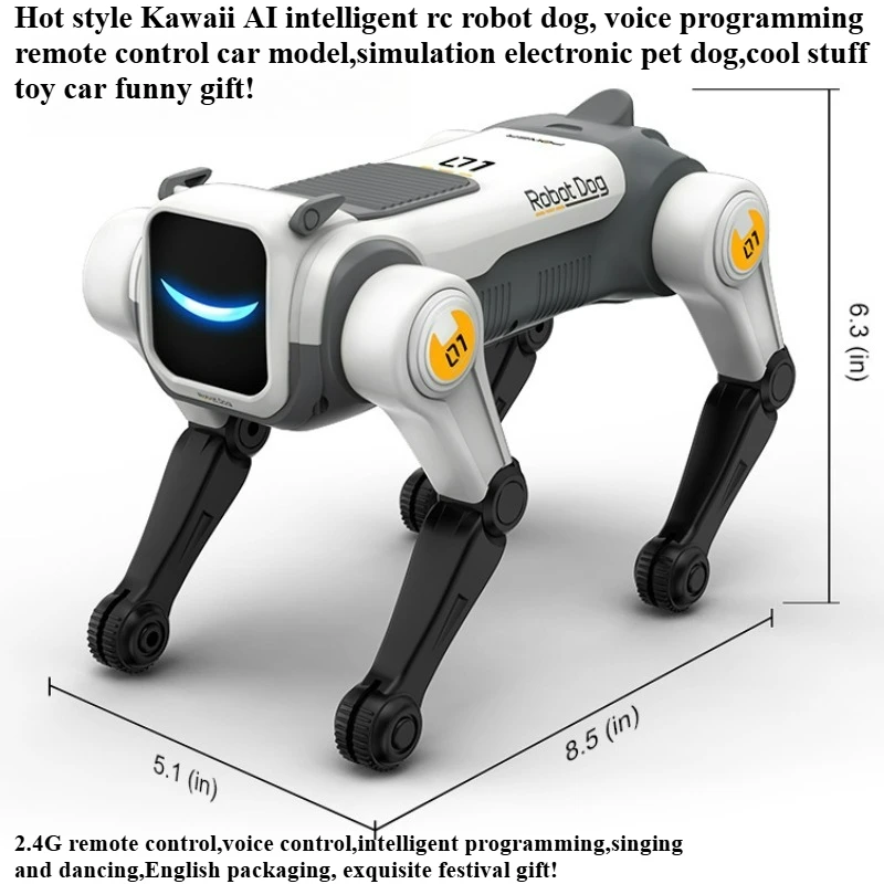 Cool Stuff Toy Car Funny Gift-Hot Kawaii AI Intelligent Rc Robot Dog,Remote Control Car,Electronic Pet Dog,Rc Cars Toys for Kids