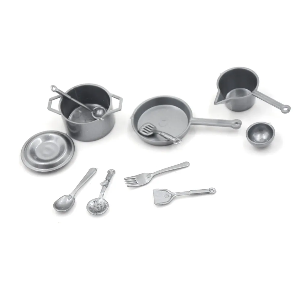 10-15 pçs/lote prato copo tigela conjunto de talheres casa de bonecas brinquedo em miniatura boneca comida cozinha sala estar acessórios escala 1:12