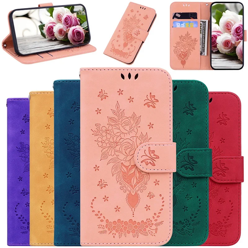 

Rose Pattern Wallet Flip Case For Samsung Galaxy S21 s23 S24 FE s24 S23 S22 Ultra S21 s22 S23 PLUS Wallet Stand Phone Cover