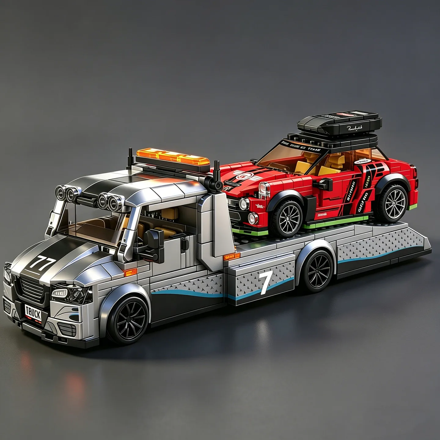 

City Series Tractor Assembly Building Blocks - Sprinter Trailer - Toy - Super Car Repurposed Travel Edition Car Model