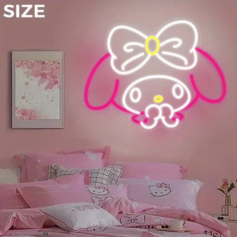 

Sanrio Melody LED Neon Sign Anime Fans Gifts Dimmable Neon Light LED for Girl Cave Play Room Classroom Wedding Cafe Home Decor