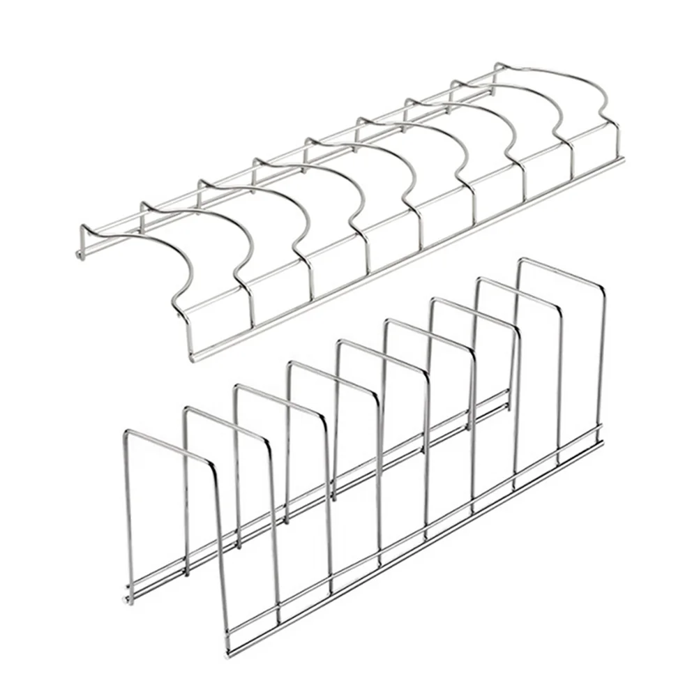 

2 Pcs Plate Rack Stainless Steel Dish Storage Shelving Kitchen Sink Organizer Bowl Holder
