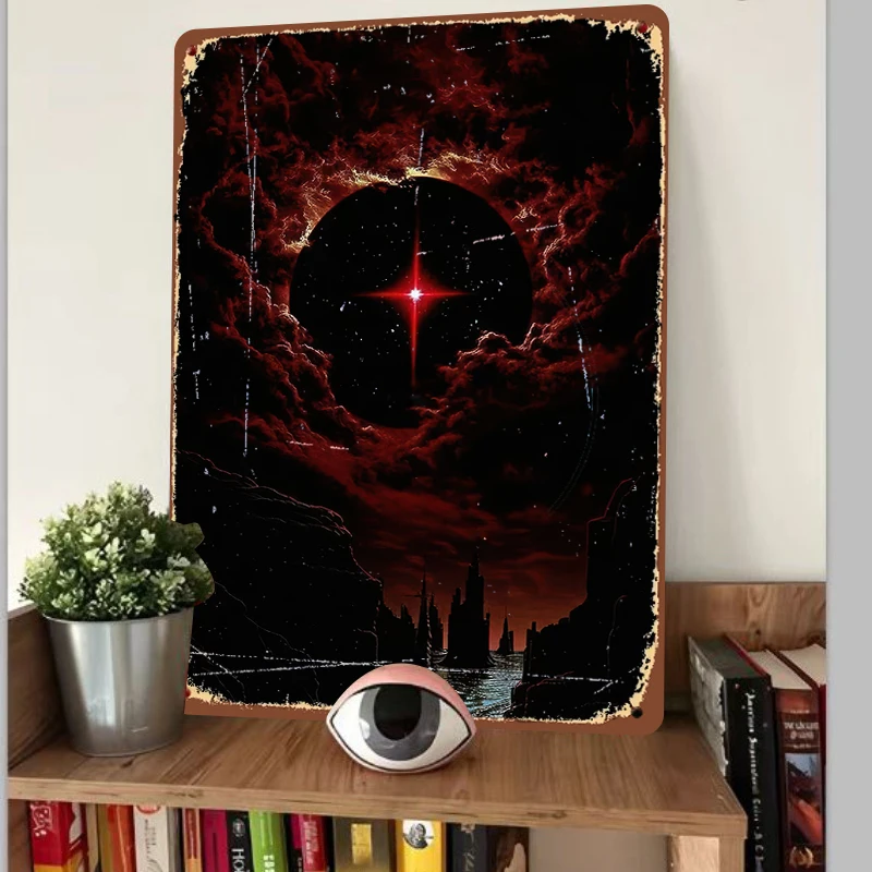 Dark Nebula Red Giant Star Metal Wall Art Cosmic Space Decorative Painting Home Decoration