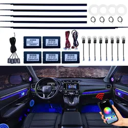 18 in 1 Car Atmosphere light 64 RGB Color acrilico LED light strip Footwell lamp Horn light sound car Interior ambient lighting