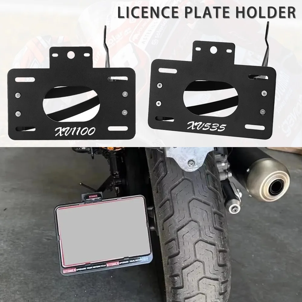 

Motorcycle Side Mount LED License Plate Light For Yamaha XV1100 Virago XV535 535 Registration Number Holder Bracket Rear Lamp
