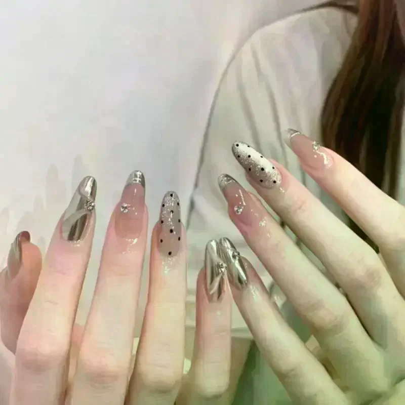/YOV/Stamping Plates Striped Wave Points Pattern French Stainless Steel Stencil Nail Art Transfer Template Manicure Tool Nail