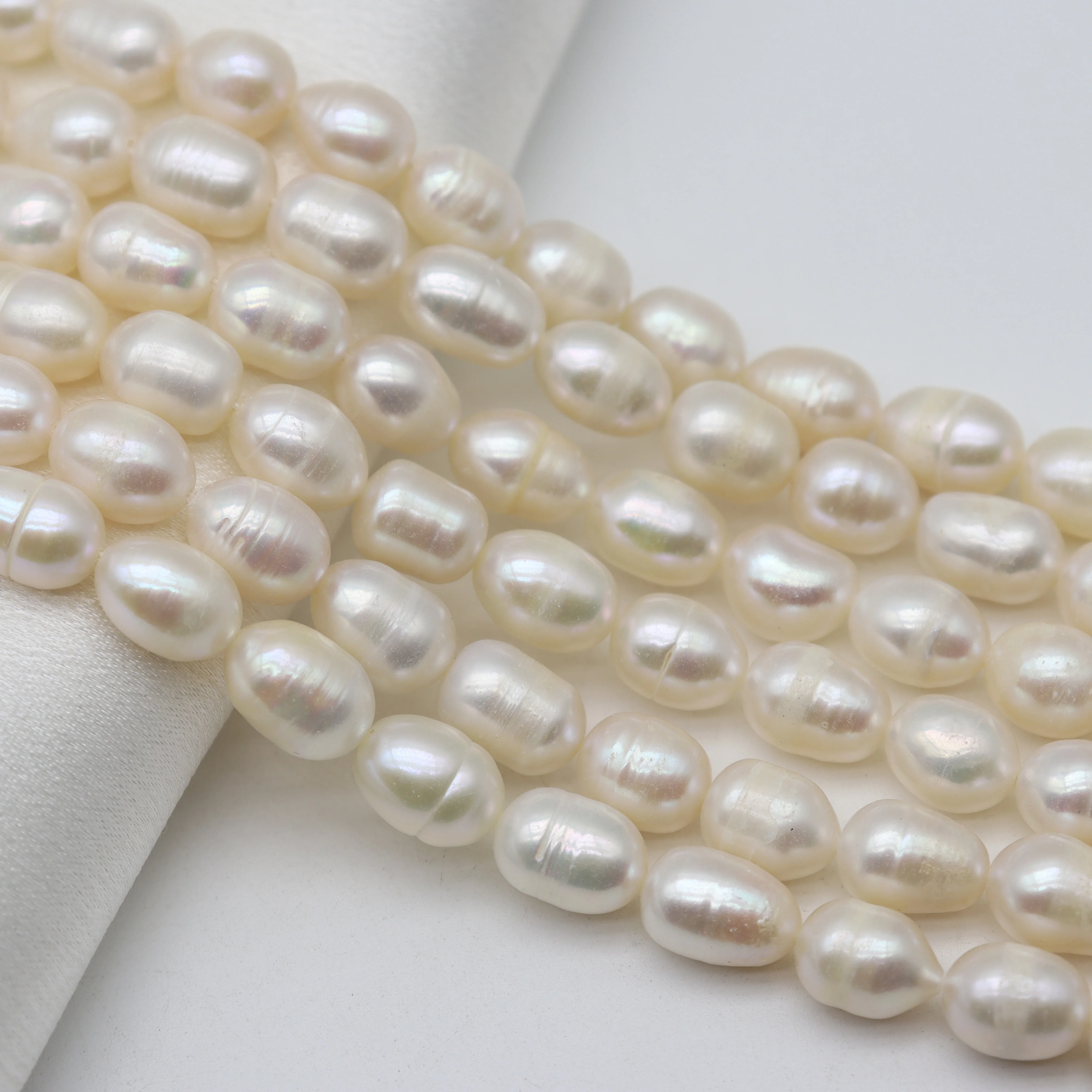 9mm-10mm Natural Freshwater Pearls Beads Rice-shaped Circular Flat-shape Irregular For Jewelry Making DIY Necklaces Accessories