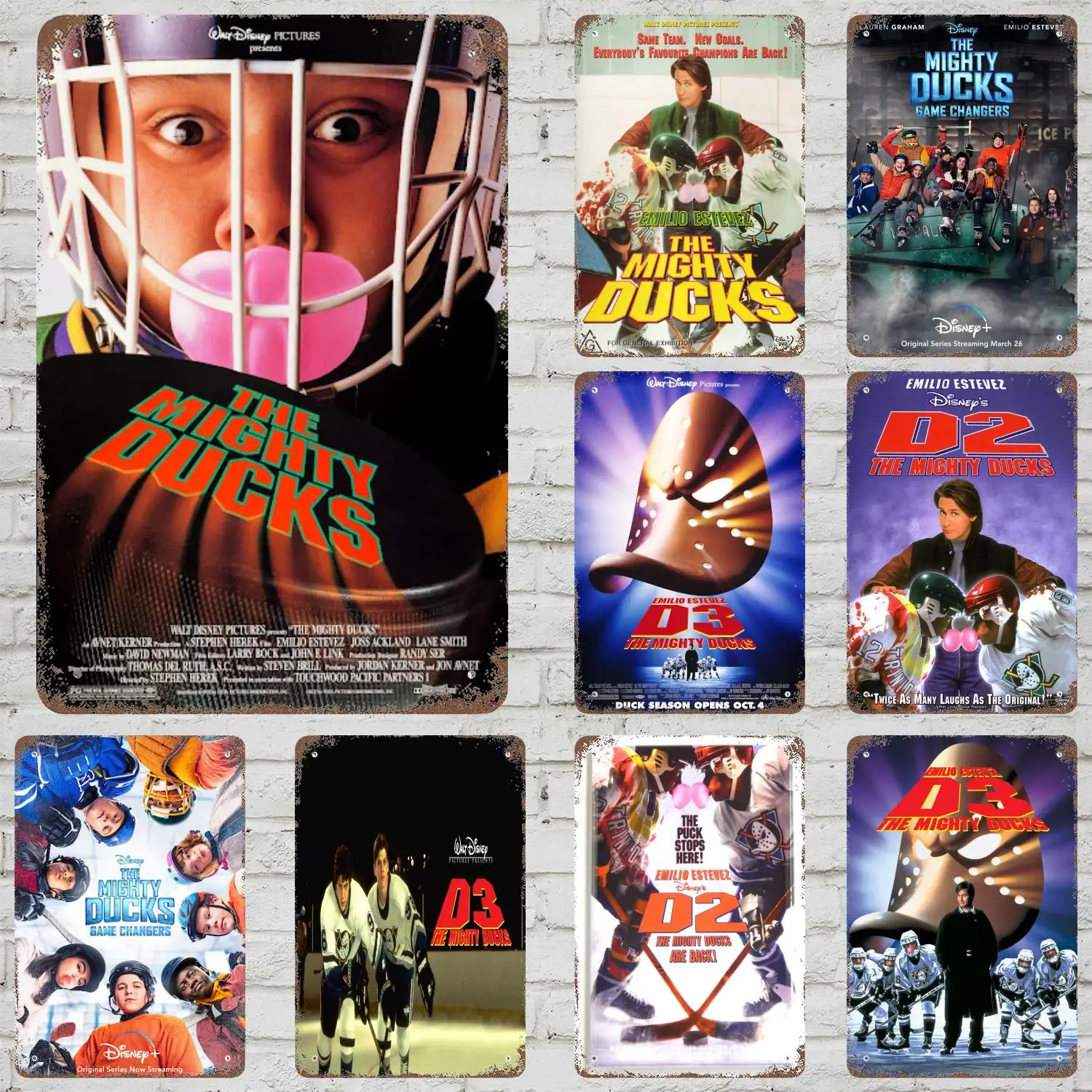 

MINISO D3 The Mighty Ducks Metal Signs wall decor Vintage Tin Signs Captain Metal Poster Decor for Bar Pub Club Wall Decoration