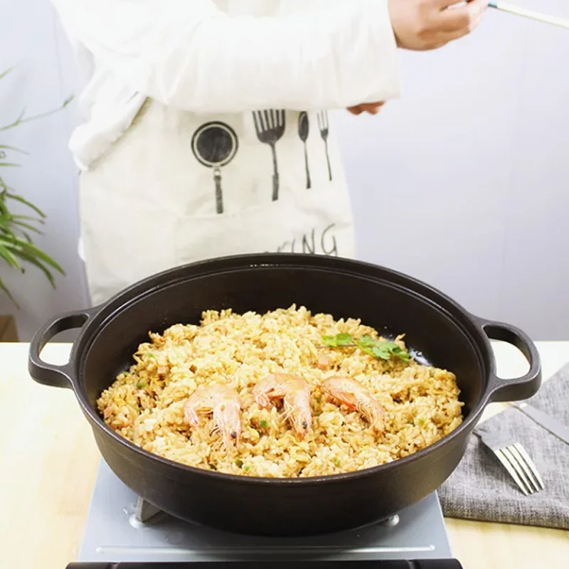 Time Limited Cast Iron Pan Uncoated Non Stick Household Pancake Fried Steak Rice Thickened Universal Stove Cookware Kitchen