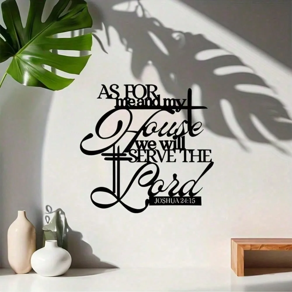 Christian Black Metal Wall Art Bible Verse Religious Faith Living Room Bedroom Gift Rustproof Iron Hanging Unique Ornament Sign