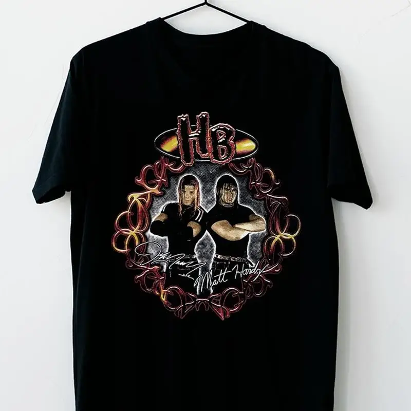 تي شيرت Vtg Hardy Boyz Jeff Matt The Hardys من القطن الأسود لمحبي Tt698