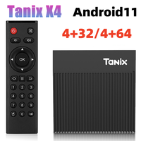 Original Tanix X4 Smart TV Box Android11.0 Amlogic S905X4 4GB RAM 32GB 64GB ROM 3D BT 2.4G&5G Wifi HDR Media Player Set Top Box