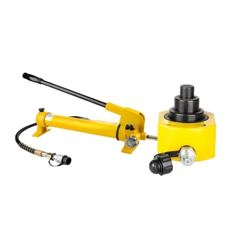 Portátil 30t multi-seção mini cilindro hidráulico baixo perfil ram jack ajustável 54mm curso elevador altura ferramenta de construção