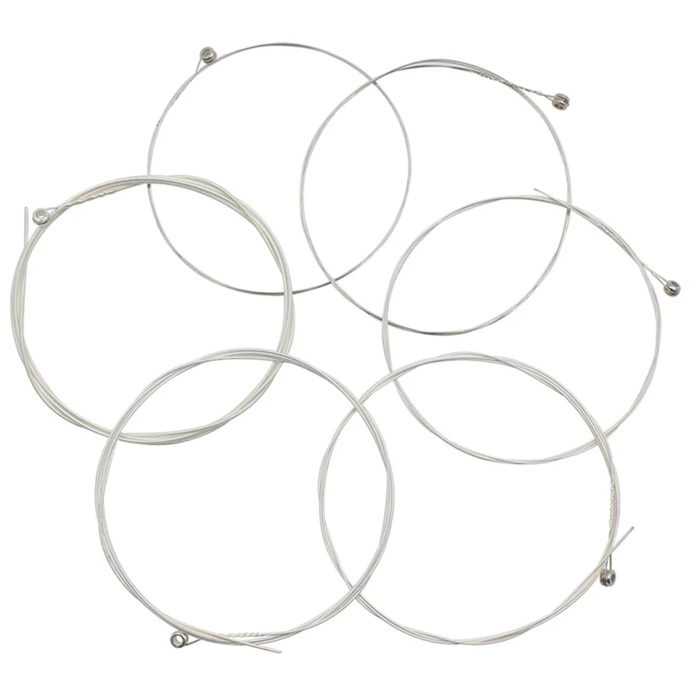

6Pcs Folk Guitar Strings Silver Plated Copper Alloy Acoustic Strings Replacement Clear Sound Set Guitar Accessories