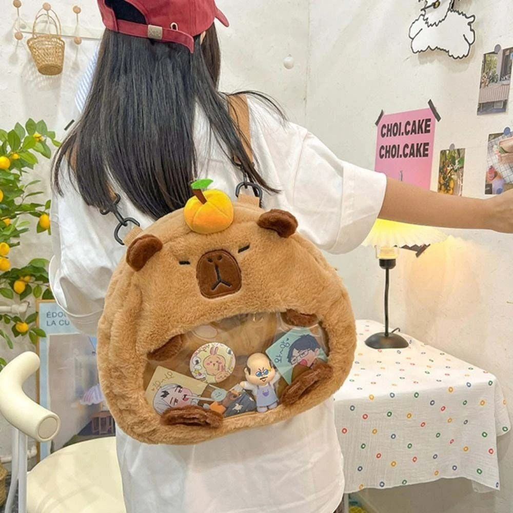 

Casual Shoulder Bag Capybara Itabag Wallet Small Item Bag Transparent Doll Bag Zipper Bag Bag Pendant Anime Backpack Men